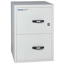 Second hand Chubb two drawer fire resistant filing cabinet