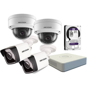 Hikvision Network HD Kit: 2x Dome Cameras and 2x Bullet Cameras