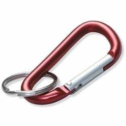 Luckyline 46001 Belt Key C-Clip, Spring Loaded, 2-3/8" Length, Anodized Aluminum, With 7/8" Nickel Plated Tempered Split Key Ring, For Small Key